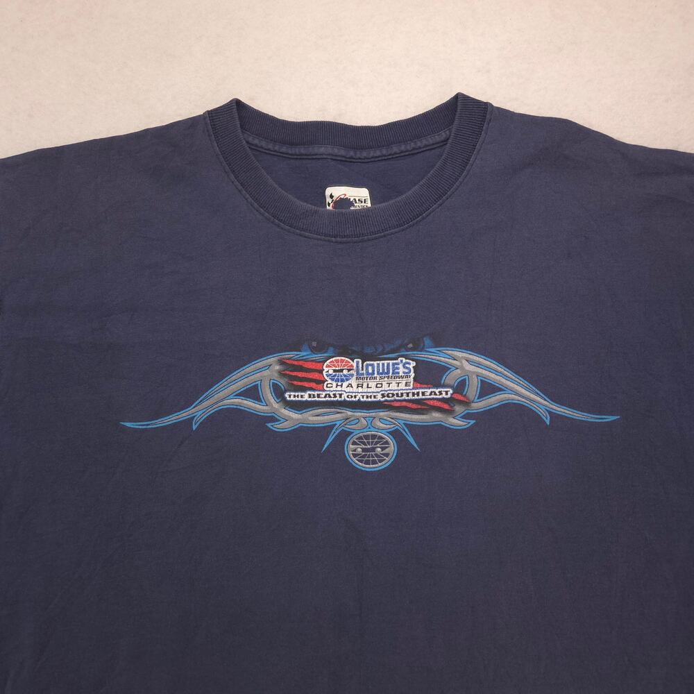 NASCAR Racing Short Sleeve Graphic Crew Neck T Shirt Mens Size XL Navy